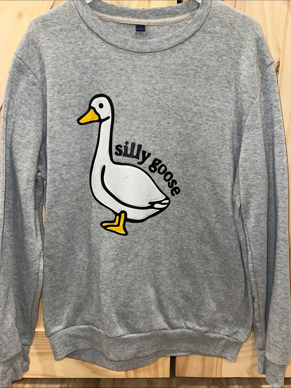Silly Goose Graphic Crewneck Sweatshirt - Gray
